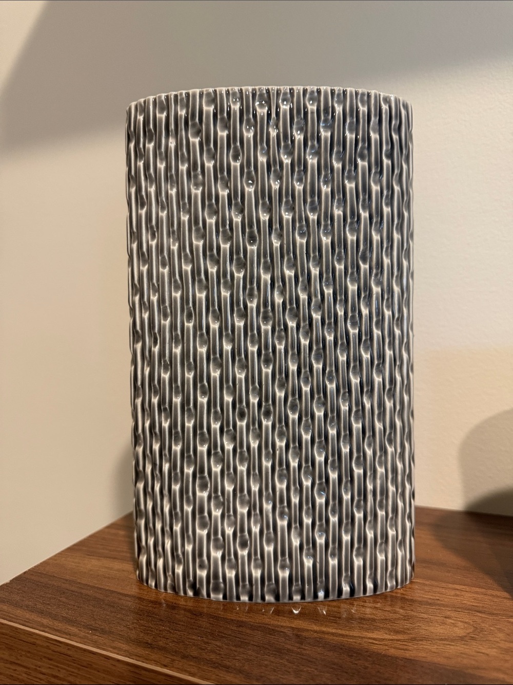 CB2 Gray Textured Cylinder Vase